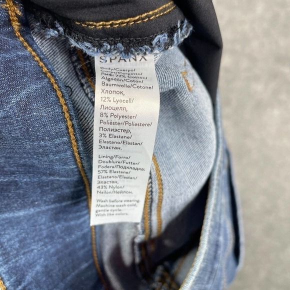 Spanx Distressed Ankle Skinny Jeans Women's Size Medium Blue Distressed 20203R - Picture 9 of 10